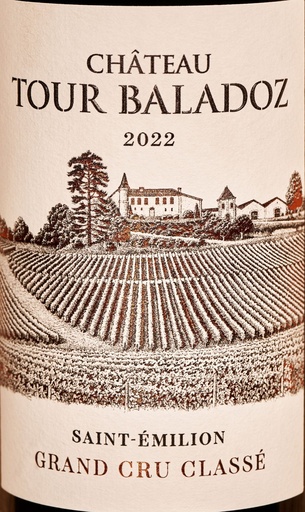 [49P] P49 Château Tour Baladoz 2022, Grand Cru Classé - halve Flesjes  - per 12 à € 22